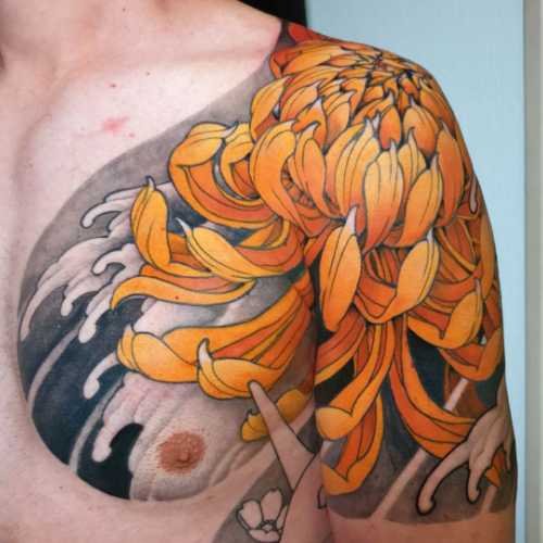 116 tatouage japonais chrysanthème