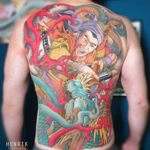 49 samouraî dos tatouage japonais