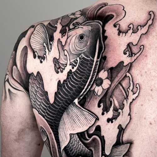 Tatouage japonais carpe