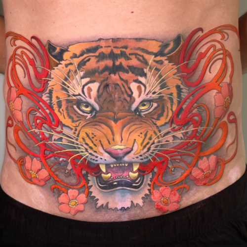 112 tatouage japonais tigre