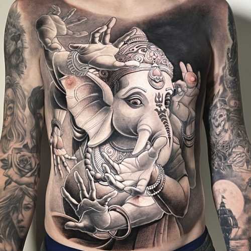 124 tatouage japonais Ganesh