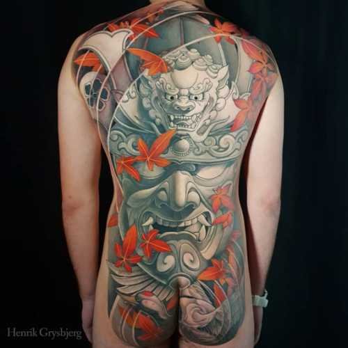 69 tatouage japonais dos hannya