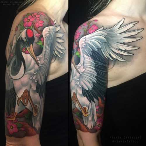 40 tatouage japonais heron