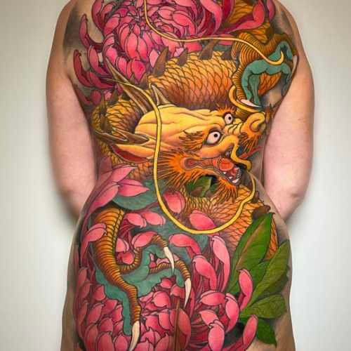 107 tatouage japonais dos dragon