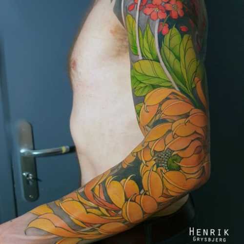 chrisantheme tatouage japonais 1