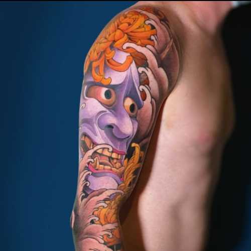 50 hannya couleur tatouage japonais