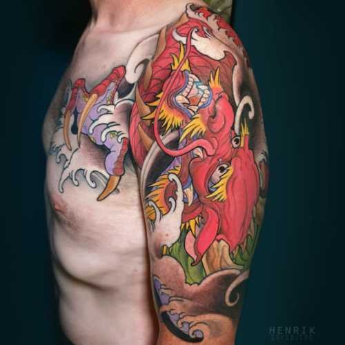 dragon bras tatouage japonais