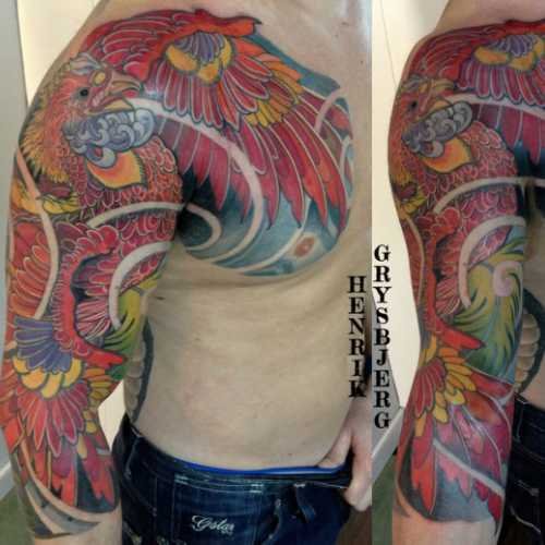 tatouage japonais pnénix couleur 1