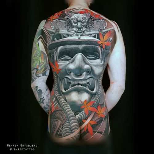 55 tatouage japonais dos hannya