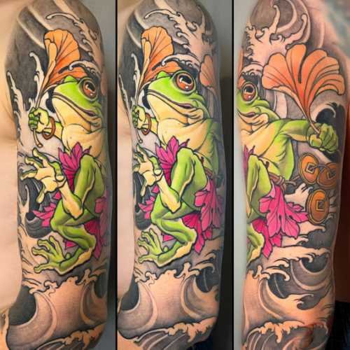 Tatouage japonais grenouille